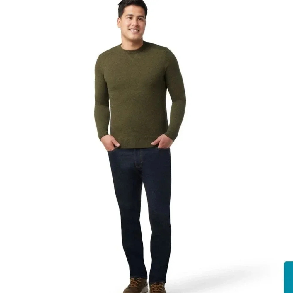 Smartwool Men’s Sparwood Crew Wool Blend Sweater Size Large in Green